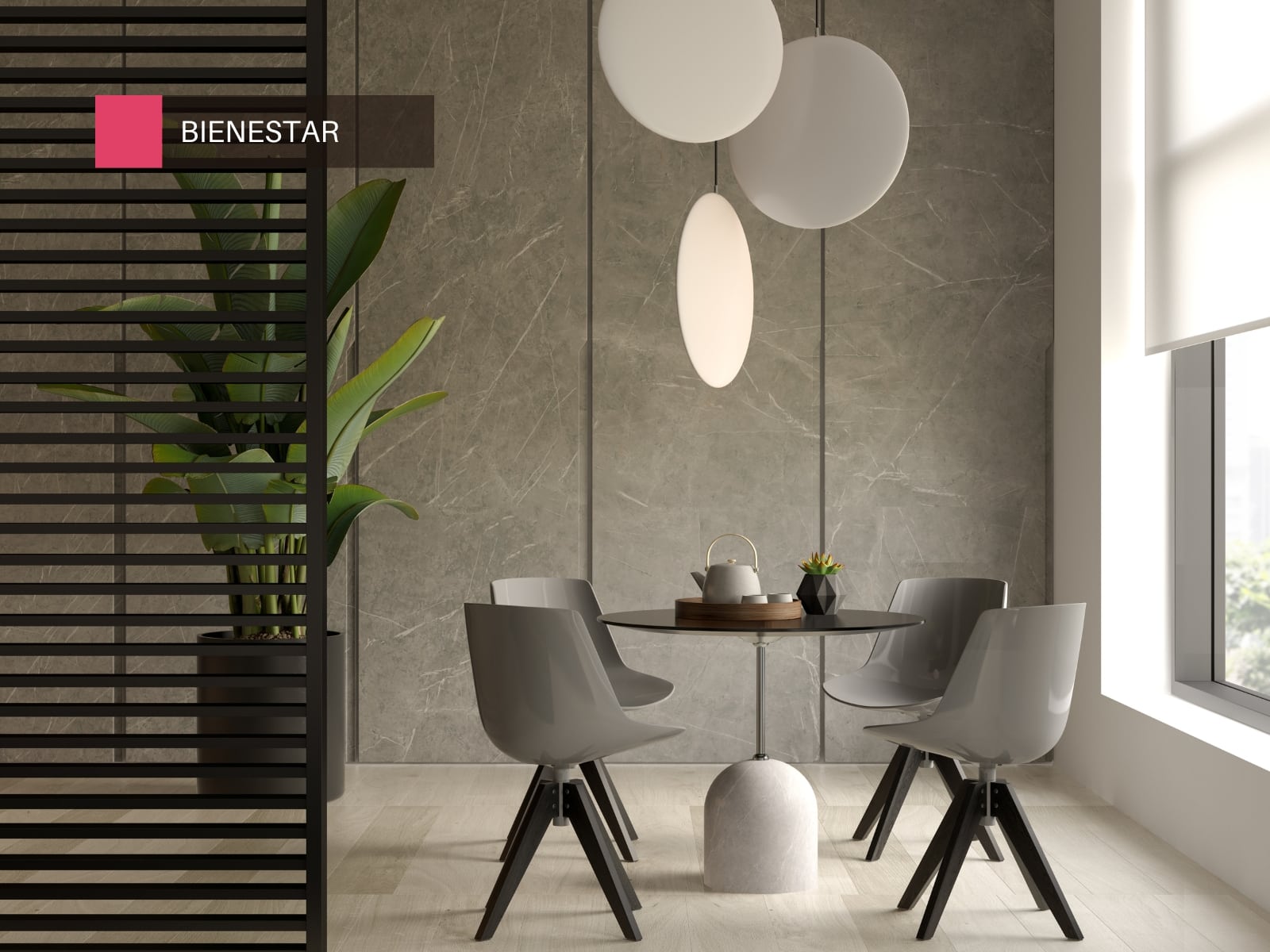 Sala con decoración moderna y minimalista