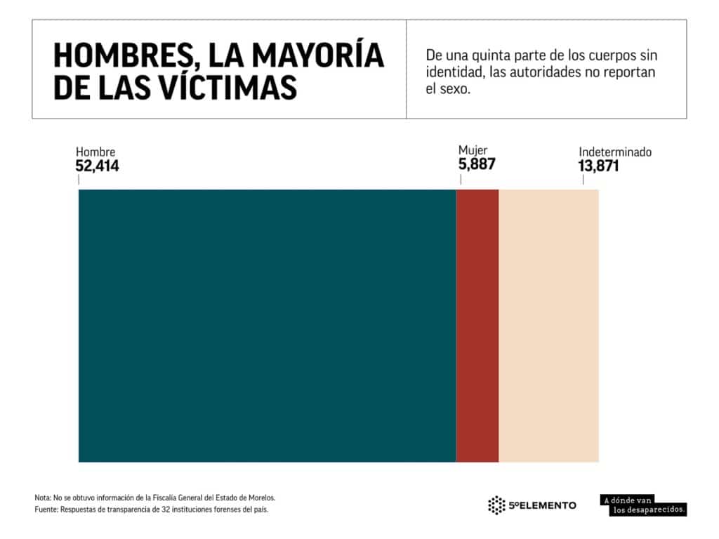 Gráfico "Hombres, la mayoría de las víctimas"