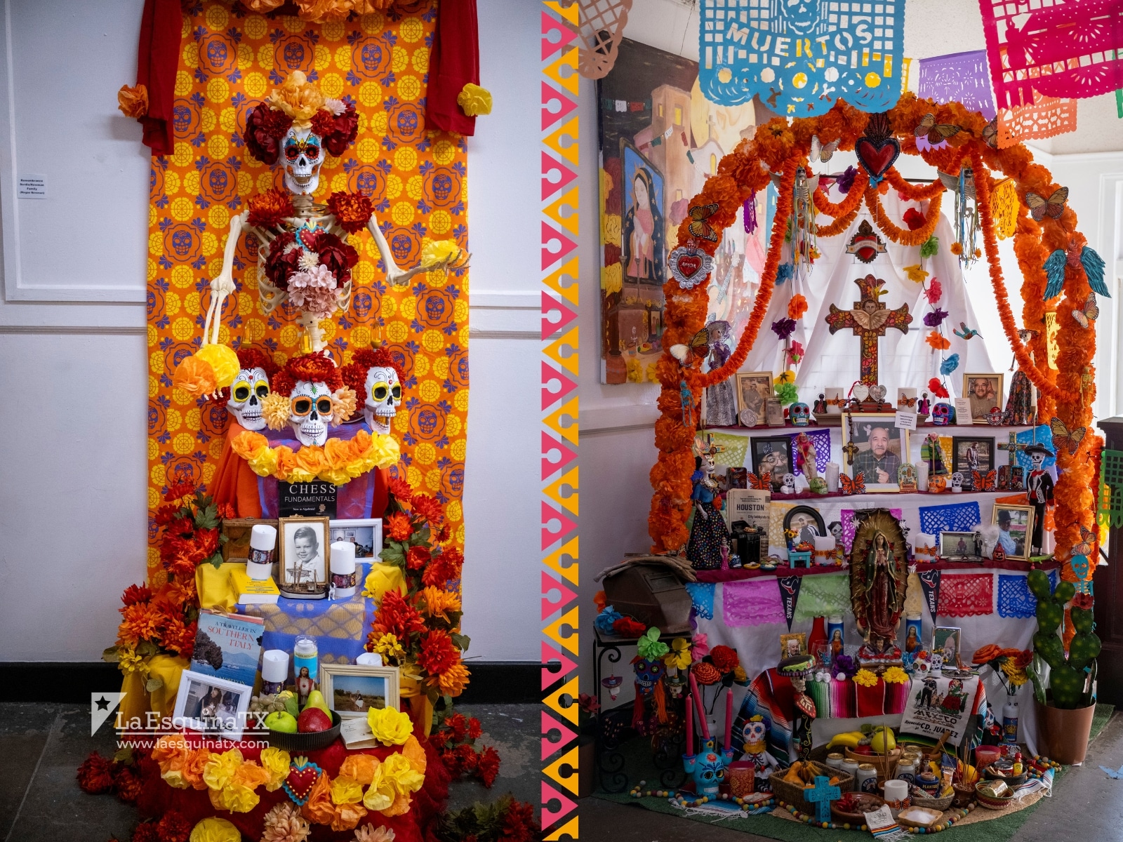 Altares en la exposición por el Día de Muertos