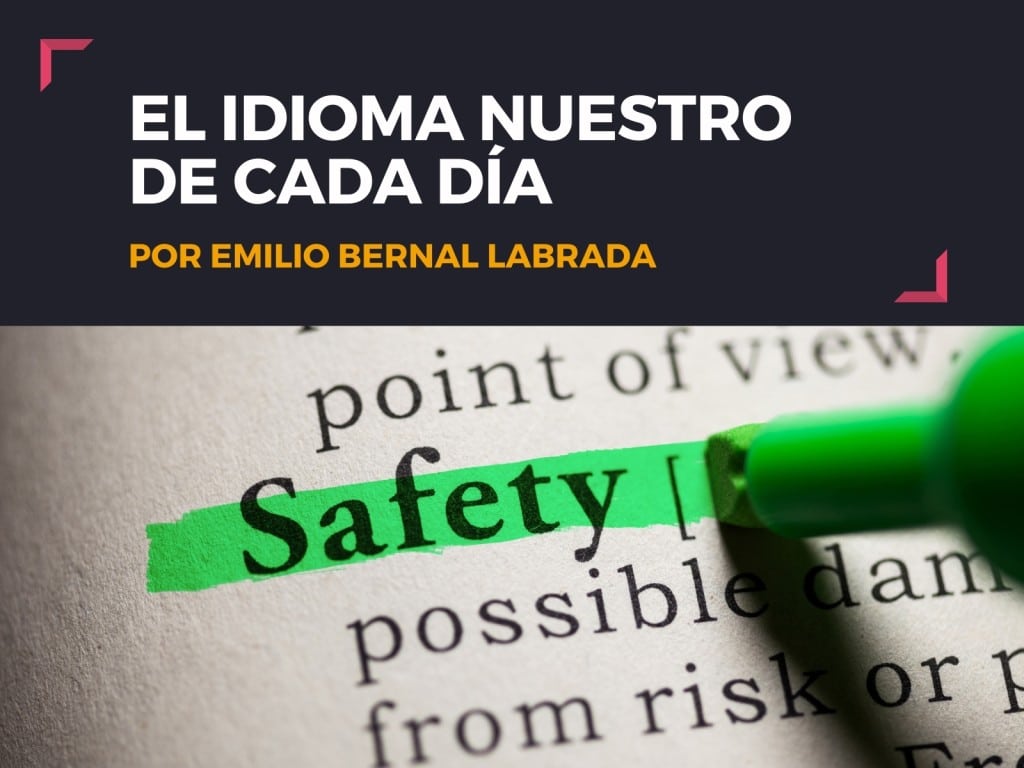 Entrada de diccionario "Safety" resaltada en color verde