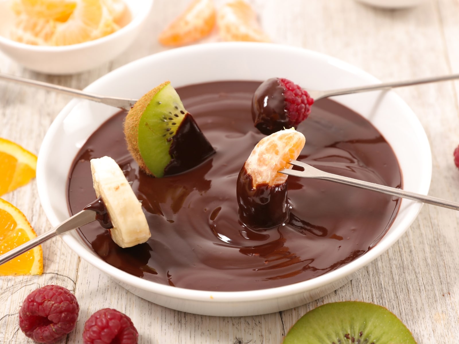 Fondue de chocolate con frutas