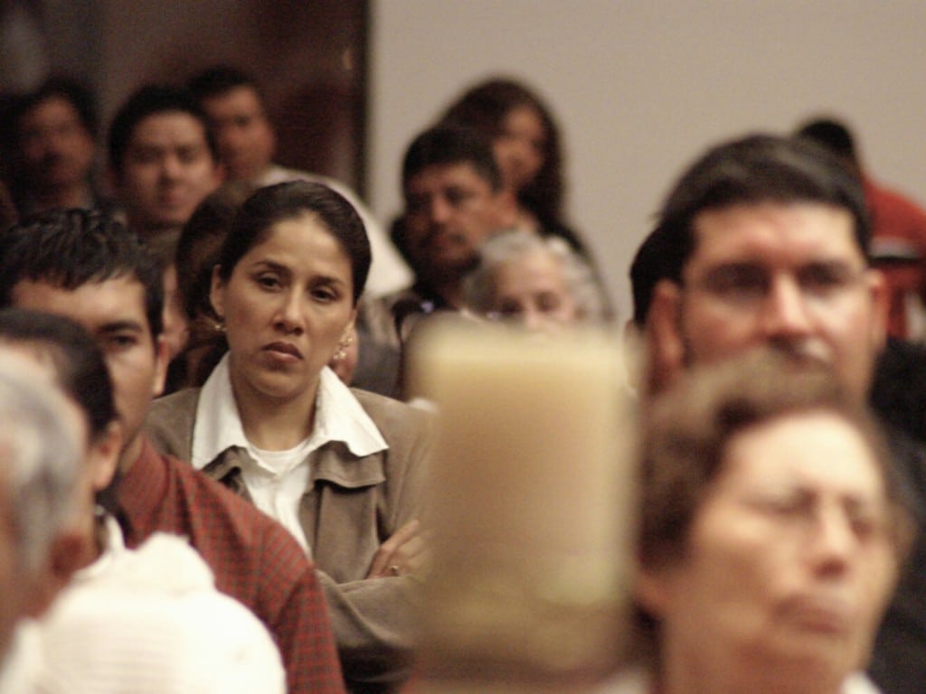 Un grupo de feligreses durante un servicio religioso